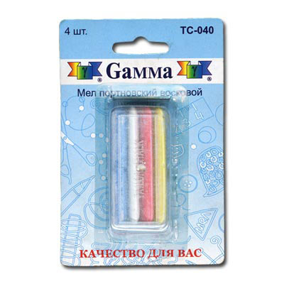 Мел портновский "Gamma" TC-040 восковой 4мелка/блистер Мел портновский "Gamma" TC-040 восковой 4мелка/блистер
